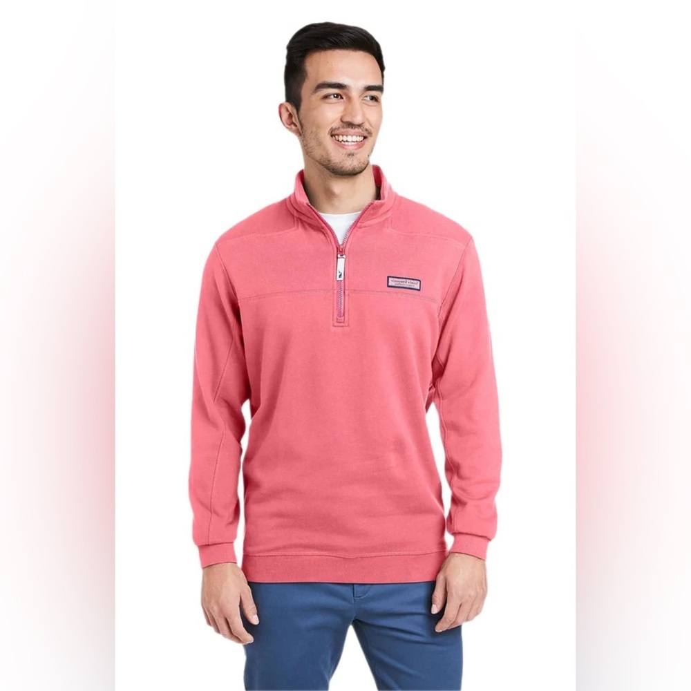 Vineyard Vines Men’s Collegiate 1/4 Zip Sweatshirt Size L Jetty Red Cotton EUC